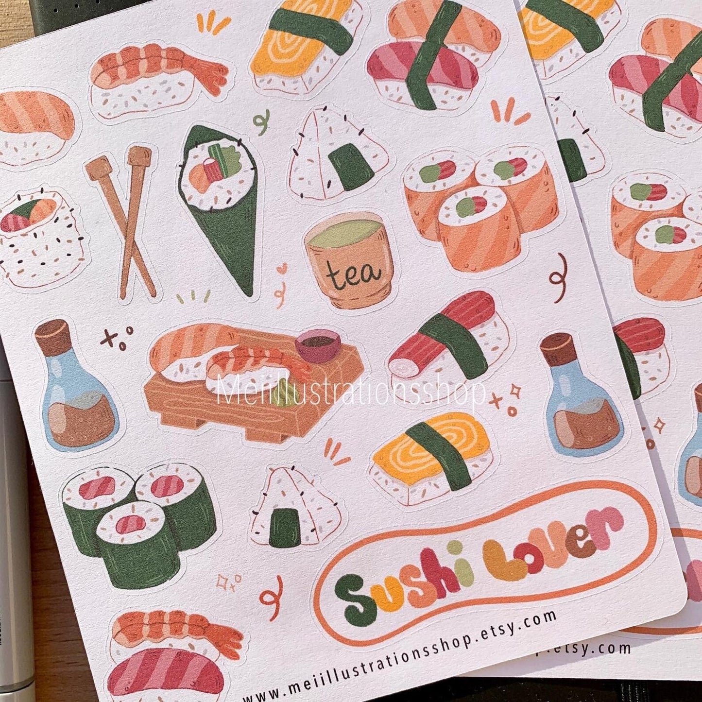 Sushi sticker sheet