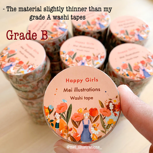 GRADE B-Happy girls washi tape
