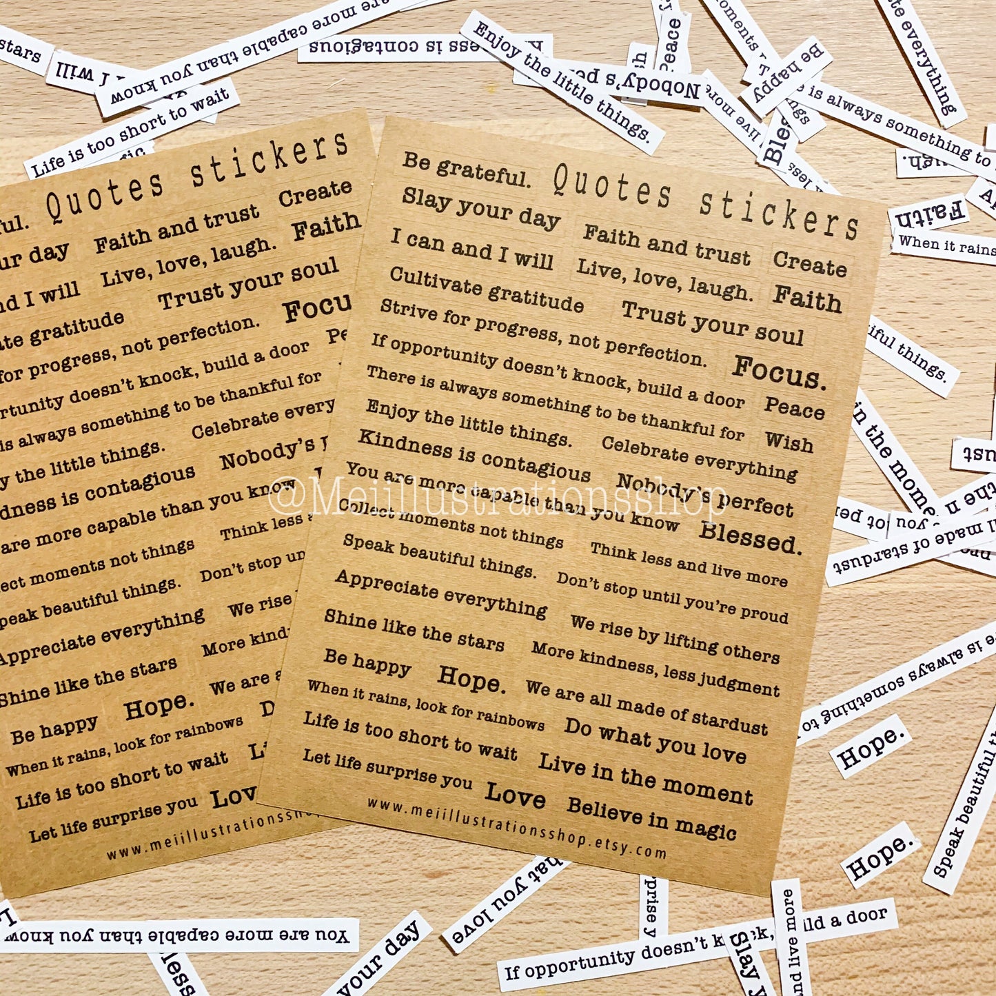 English quotes sticker sheet