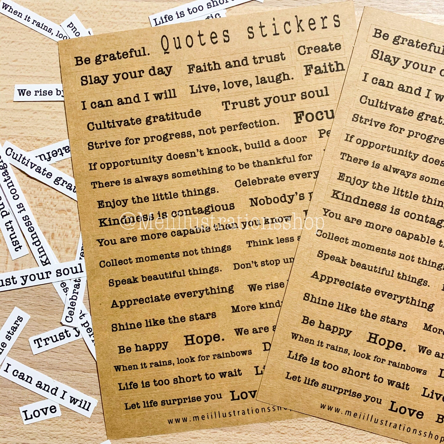 English quotes sticker sheet