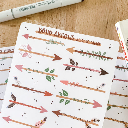 Boho arrows sticker sheet