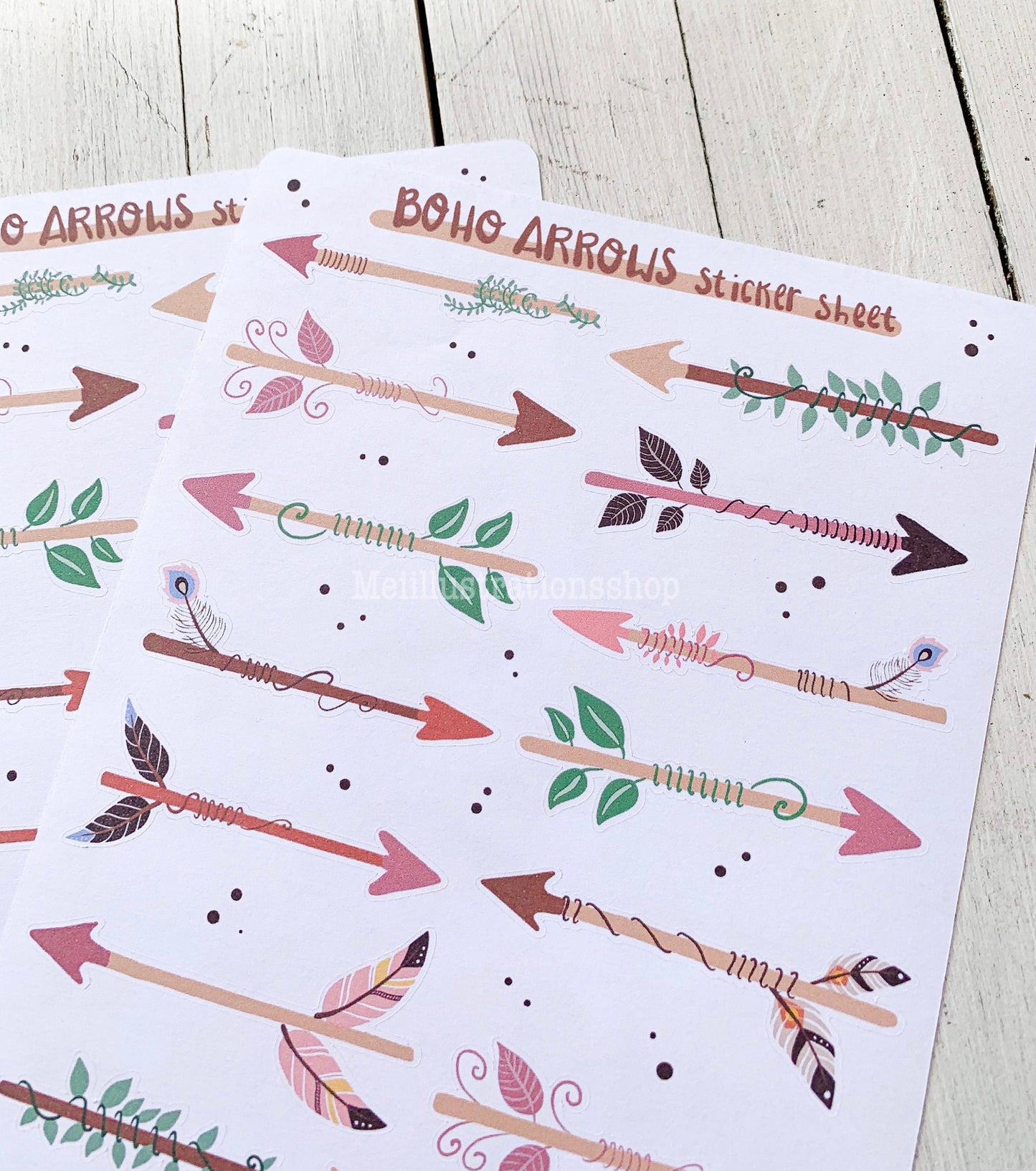 Boho arrows sticker sheet