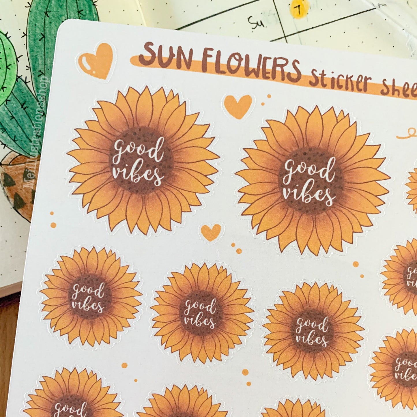 Sun flower sticker sheet