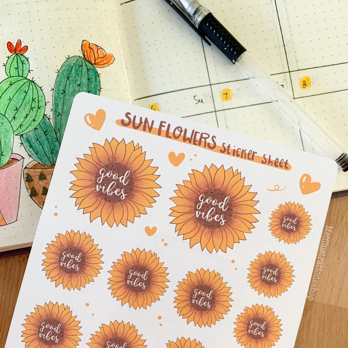 Sun flower sticker sheet