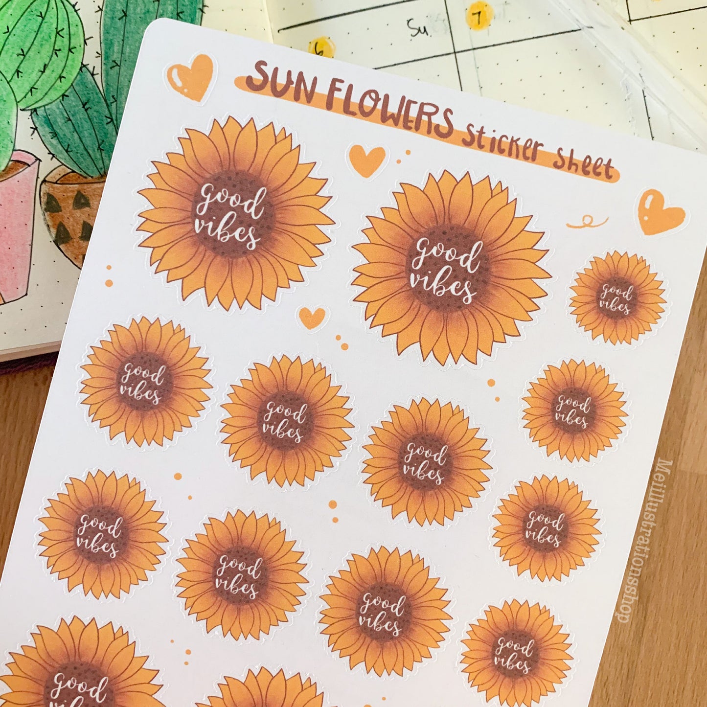 Sun flower sticker sheet