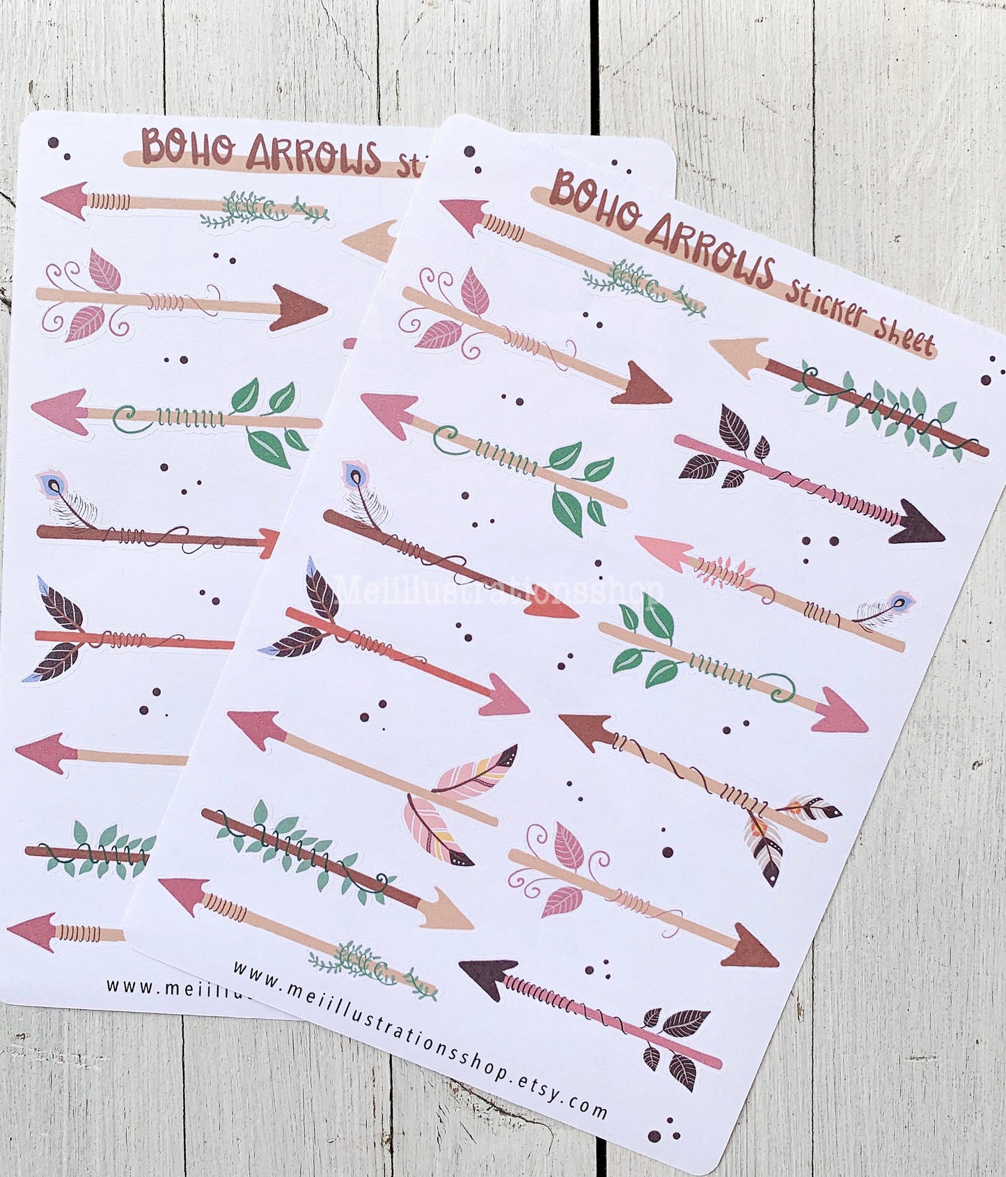 Boho arrows sticker sheet