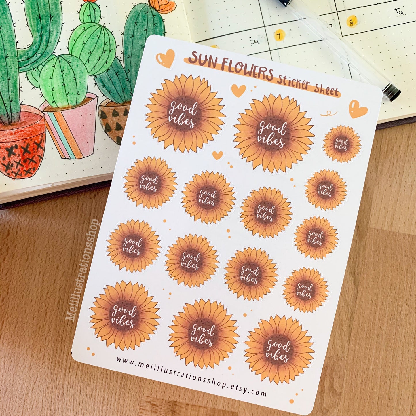 Sun flower sticker sheet