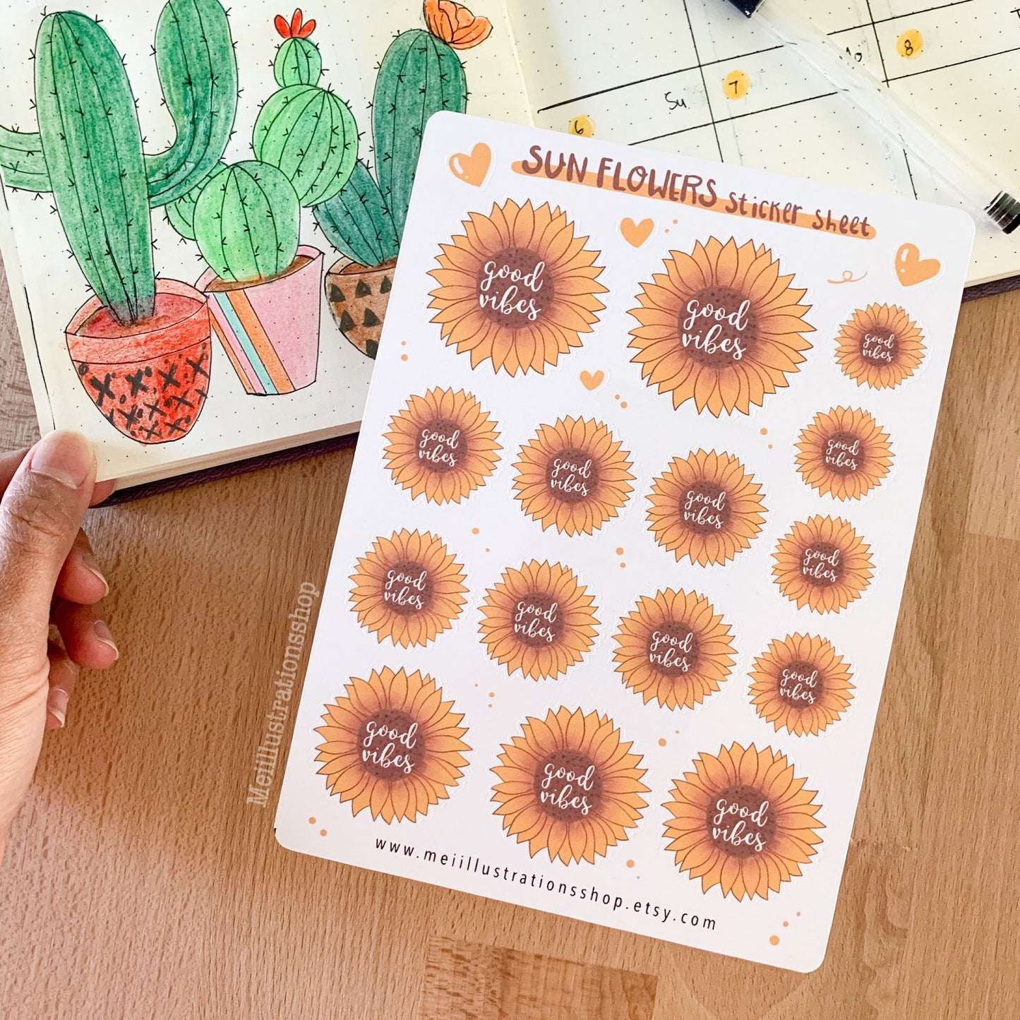 Sun flower sticker sheet