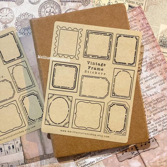 Vintage frames sticker sheet