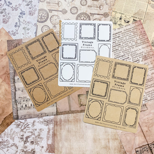 Bundle Vintage frames sticker set