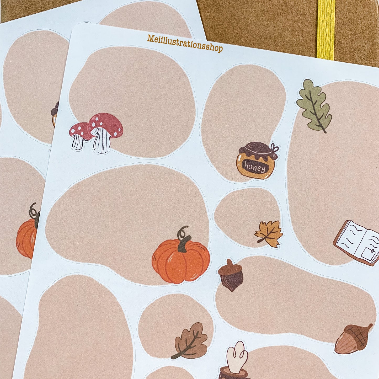 Autumn peeble sticker sheet