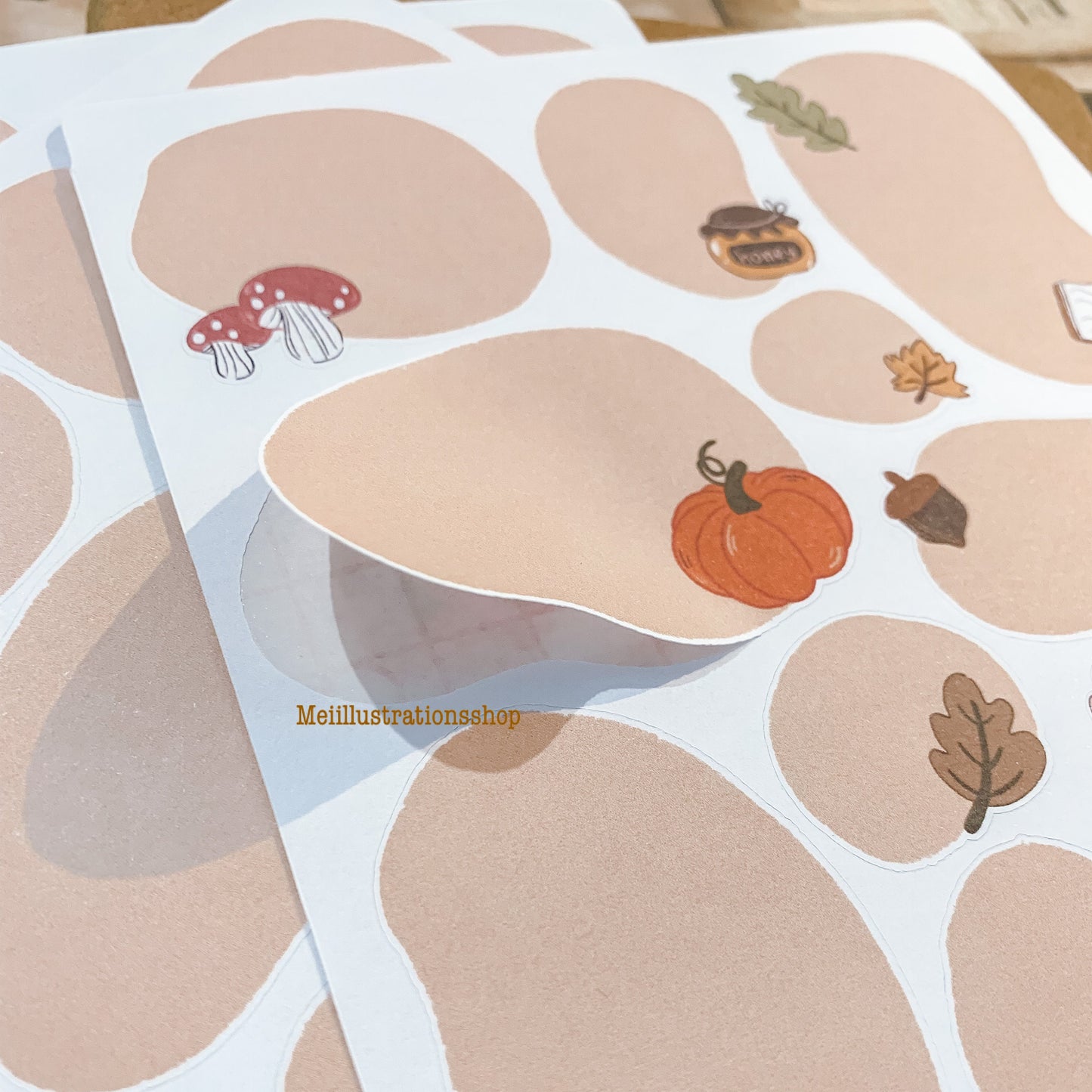 Autumn peeble sticker sheet