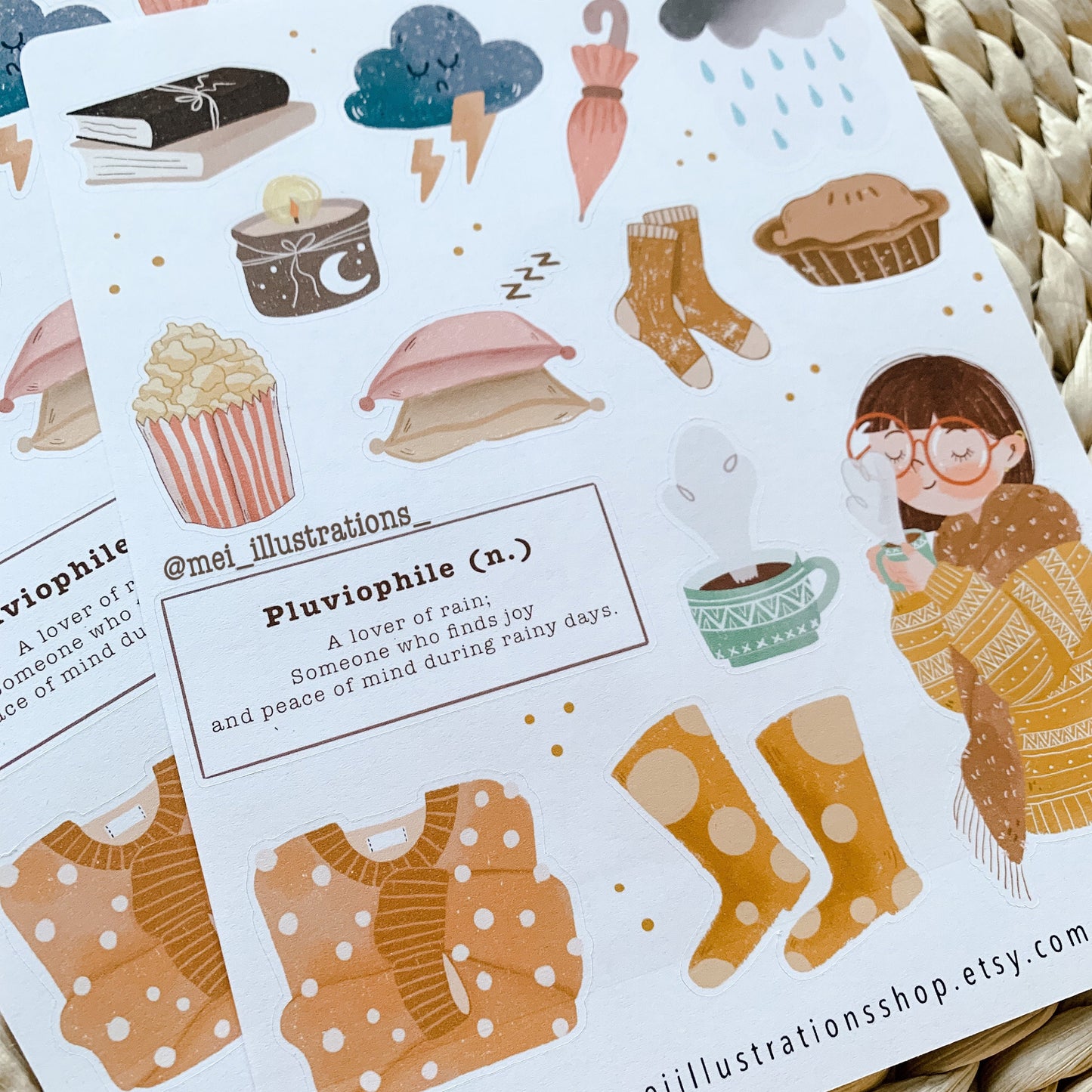 Rainy days sticker sheet