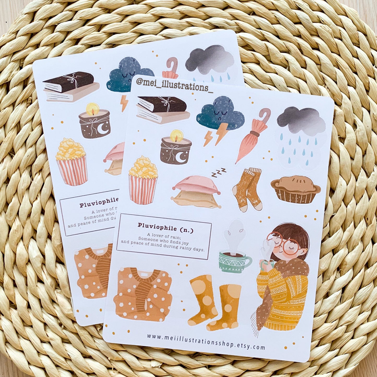 Rainy days sticker sheet