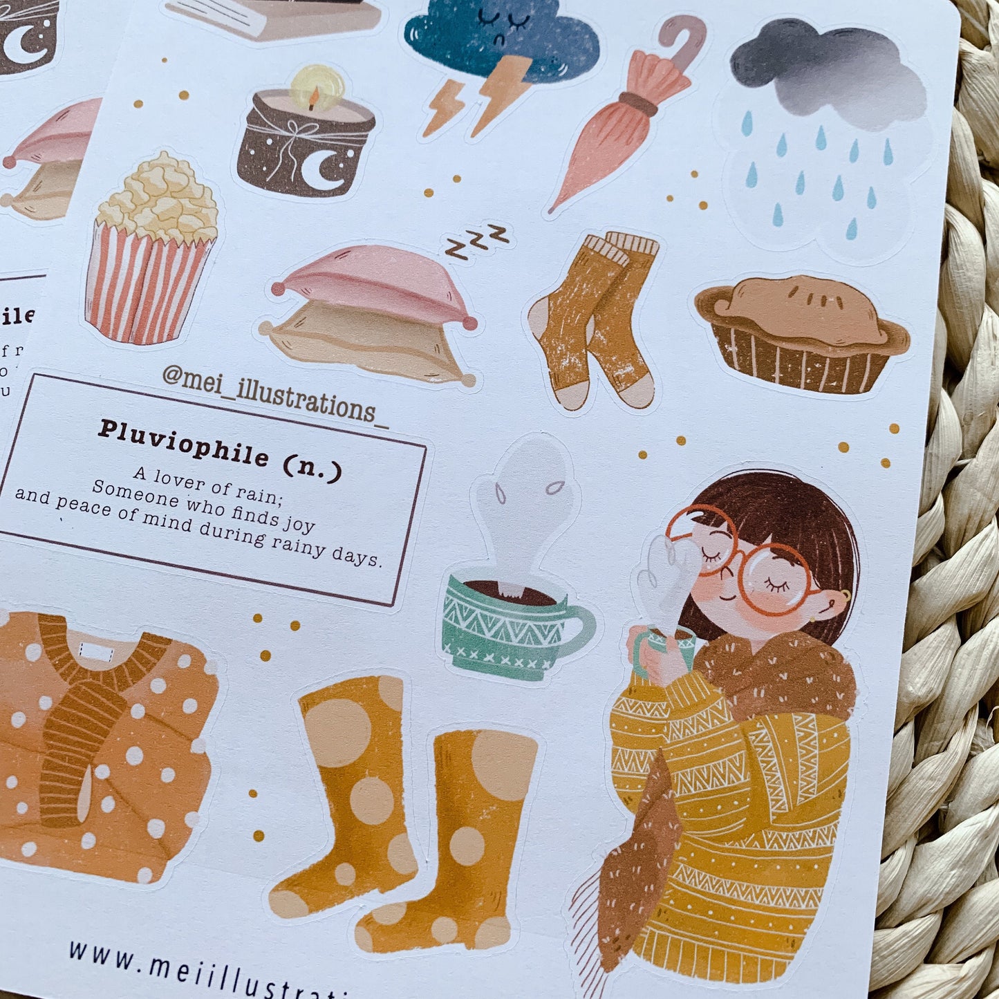 Rainy days sticker sheet