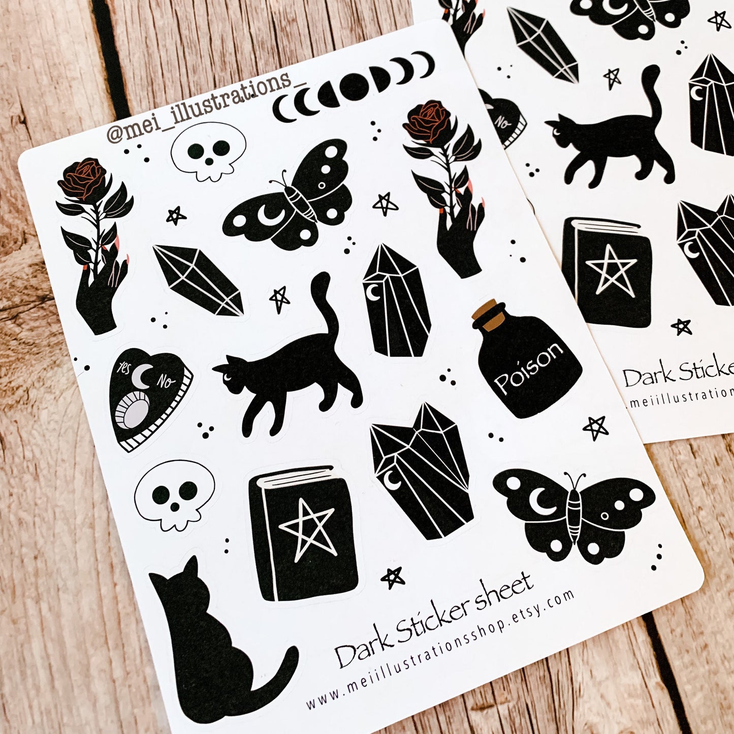 Dark sticker sheet