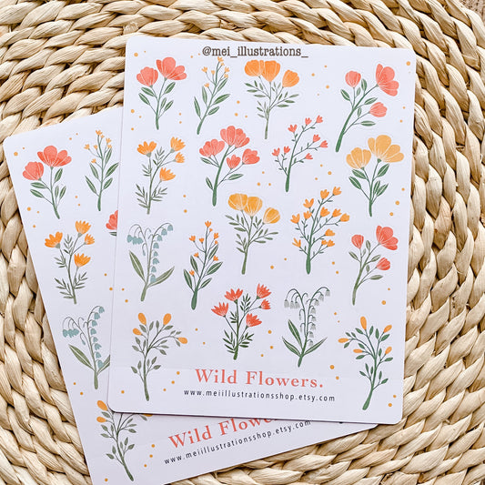 Wild flowers vol.1 sticker sheet