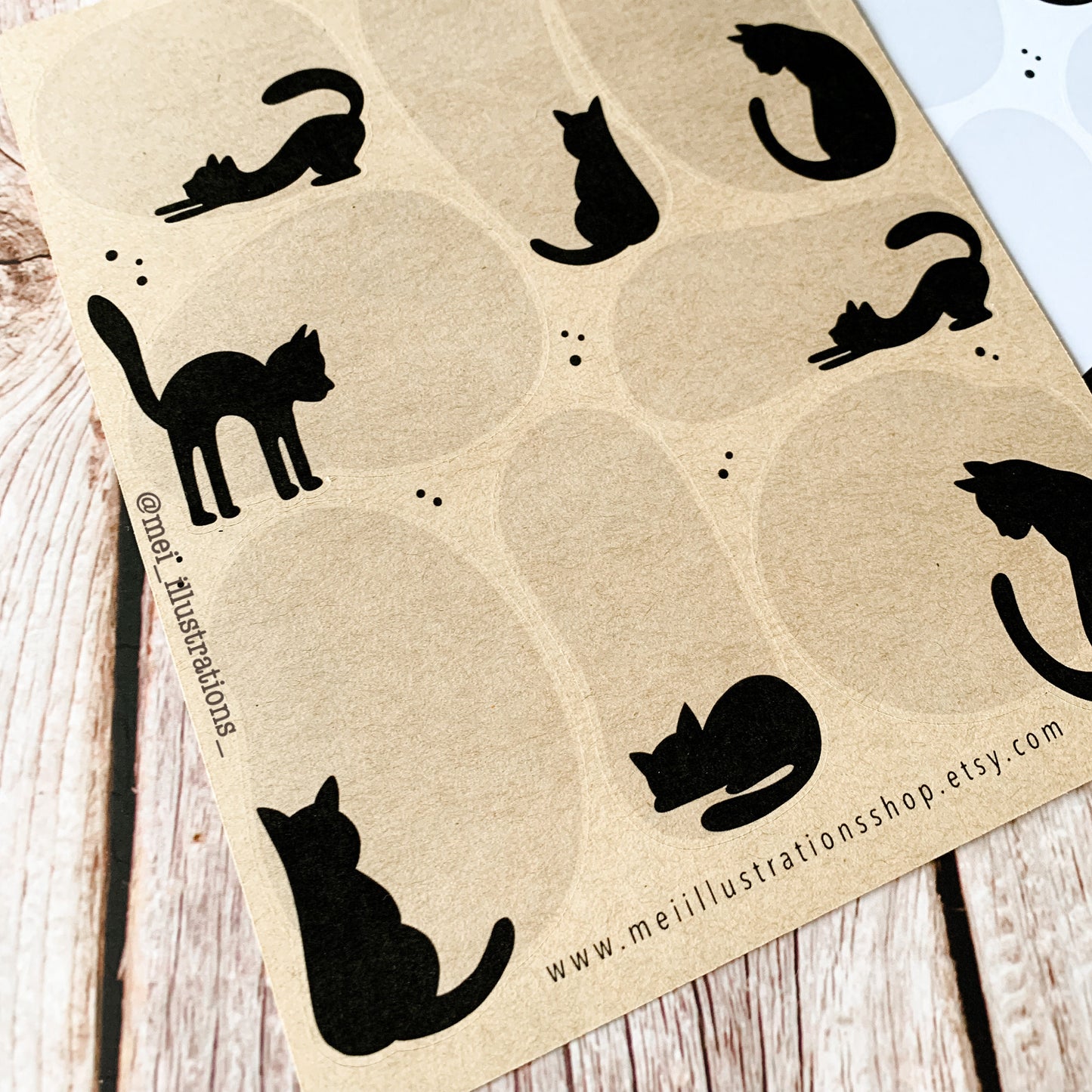 Black cat sticky notes sticker sheet