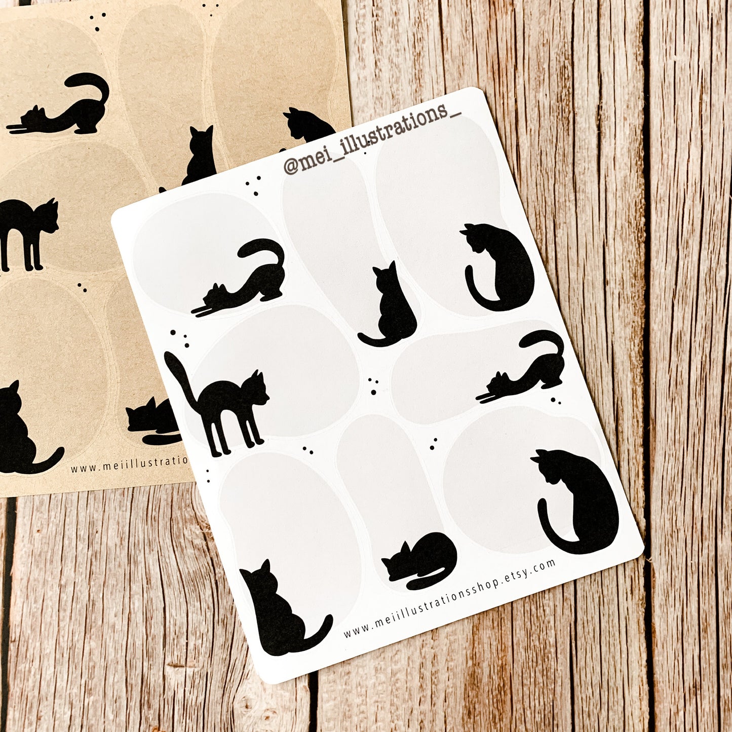 Black cat sticky notes sticker sheet