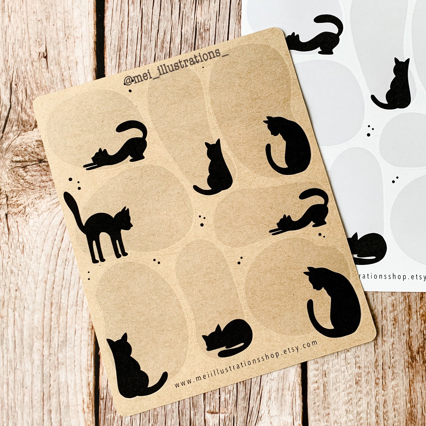 Black cat sticky notes sticker sheet