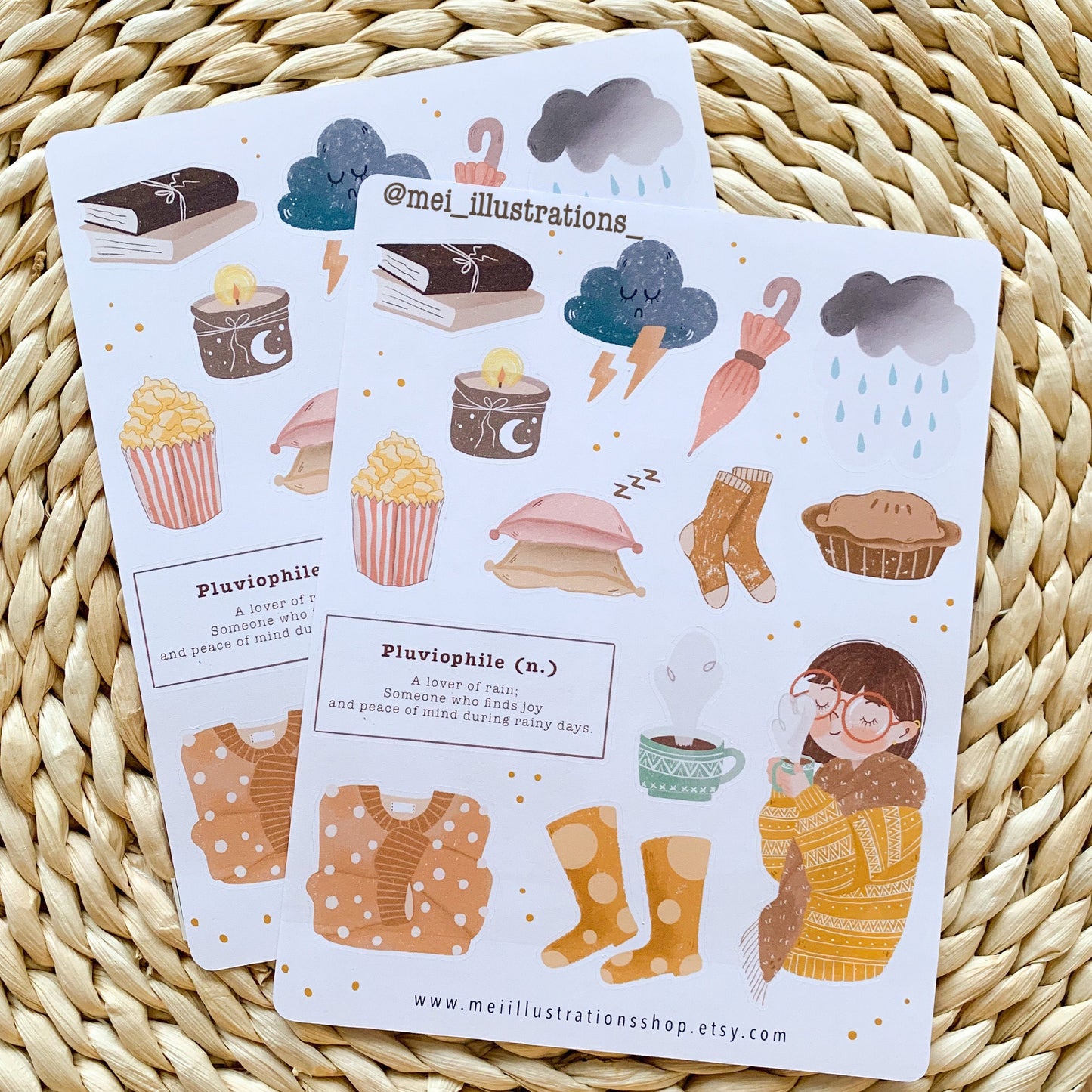 Rainy days sticker sheet