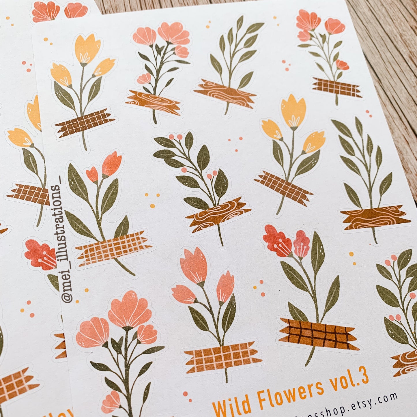 Wild flowers sticker sheet