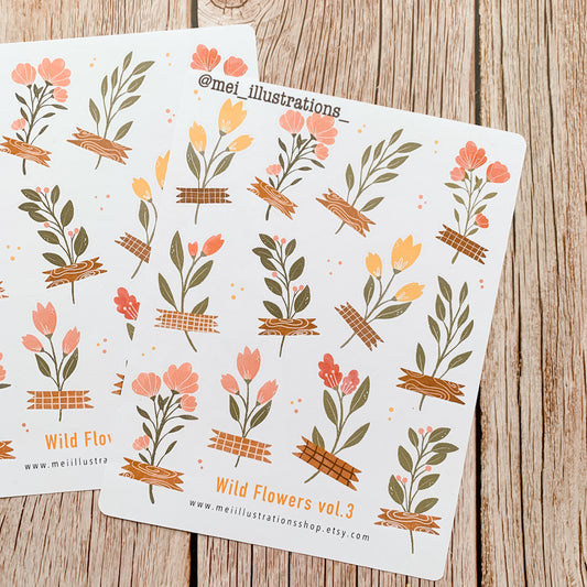 Wild flowers sticker sheet