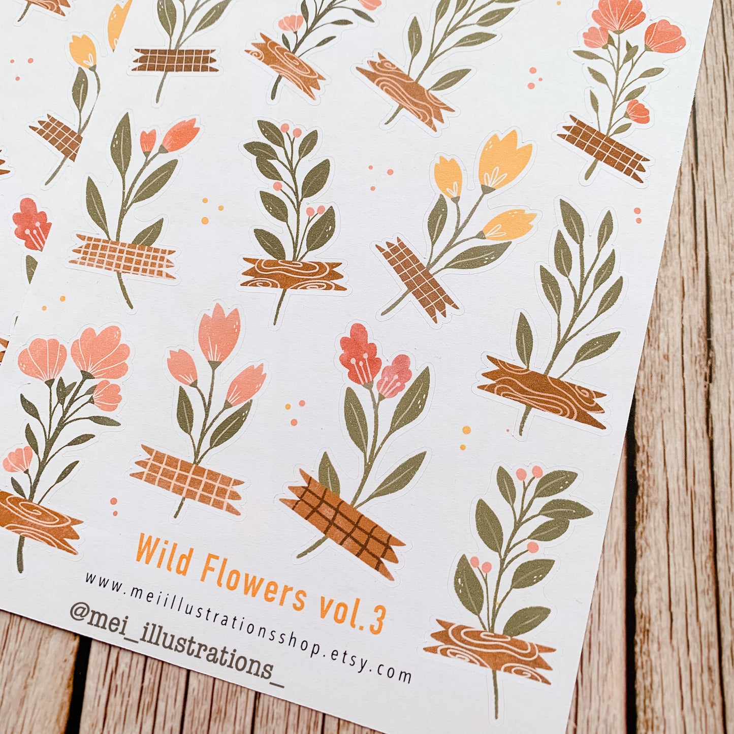 Wild flowers sticker sheet