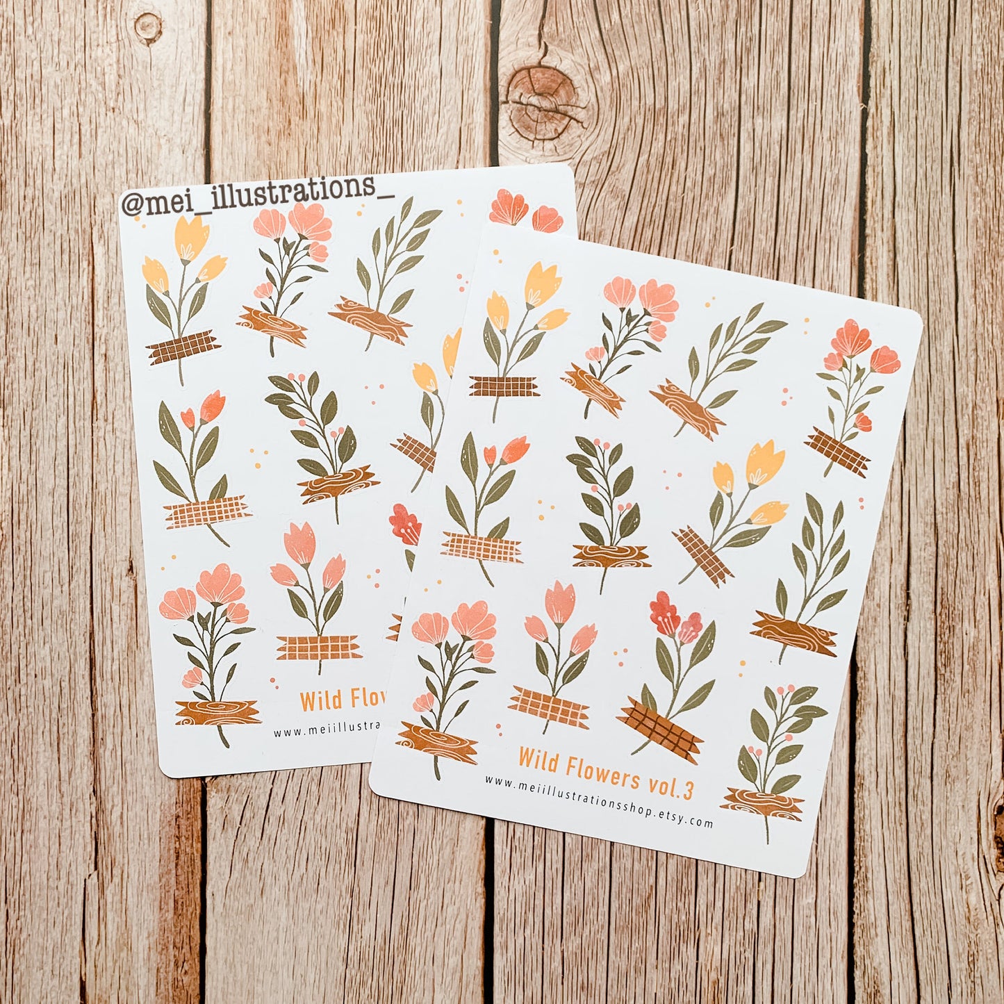 Wild flowers sticker sheet