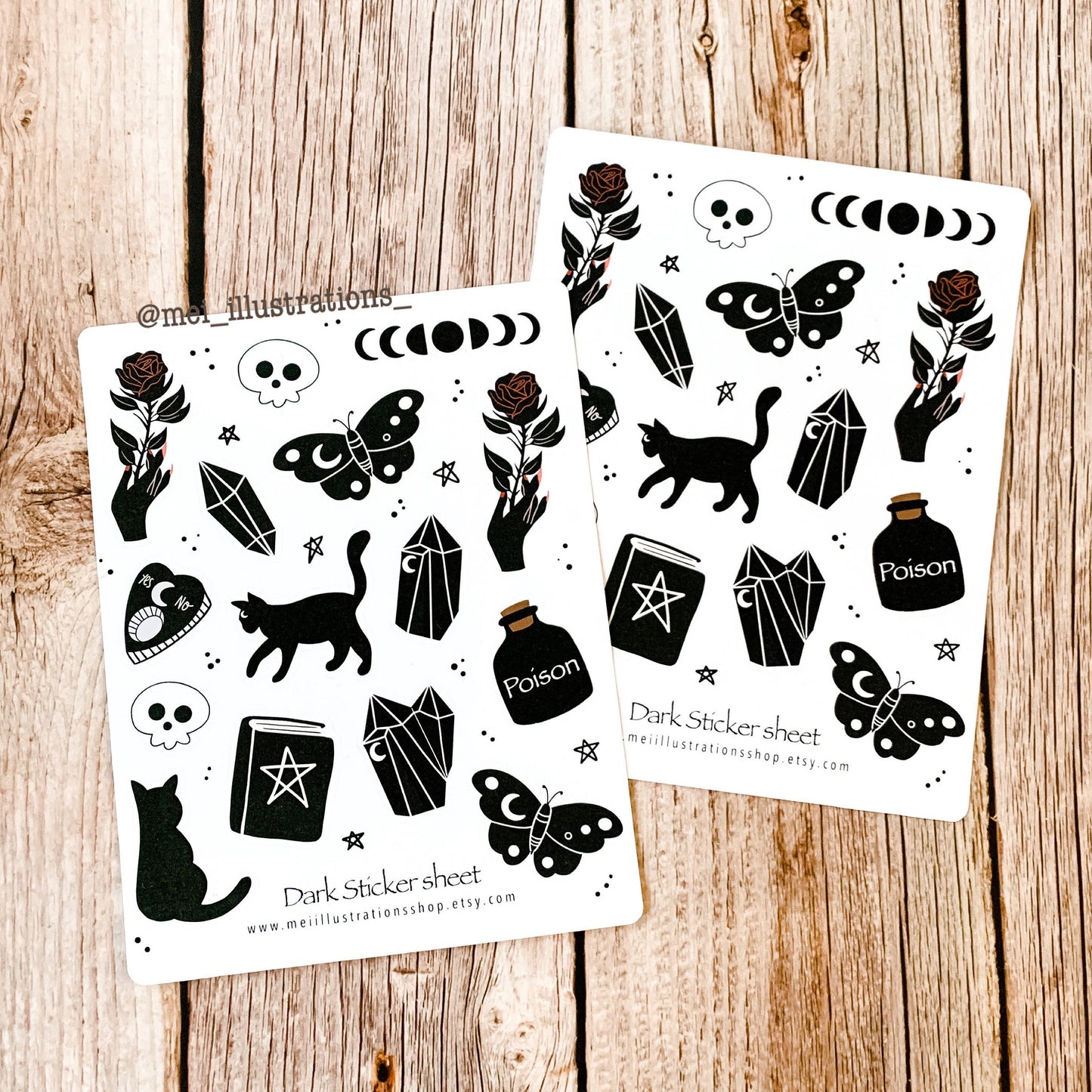 Dark sticker sheet