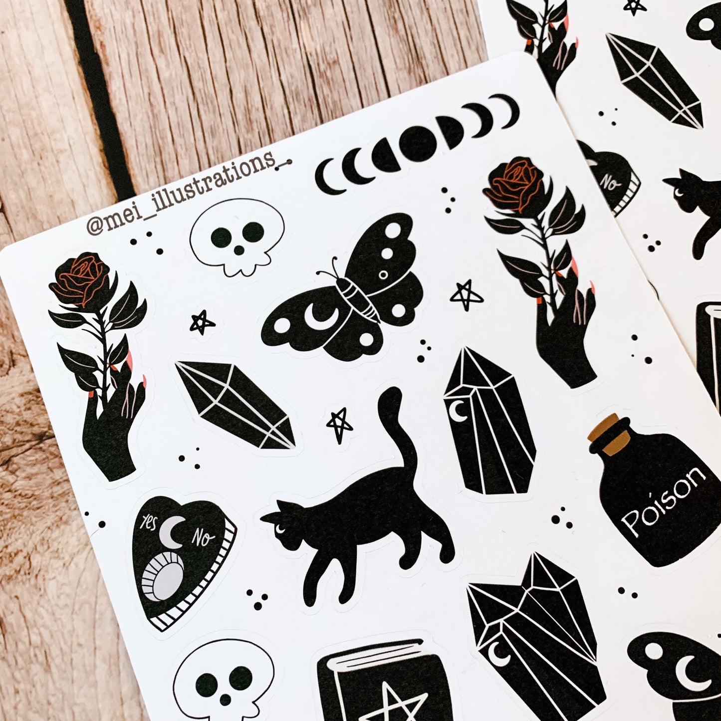 Dark sticker sheet