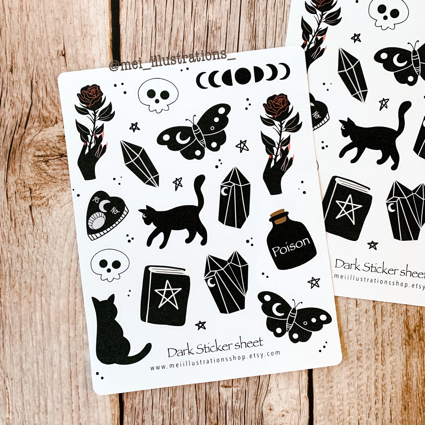 Dark sticker sheet