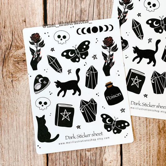 Dark sticker sheet