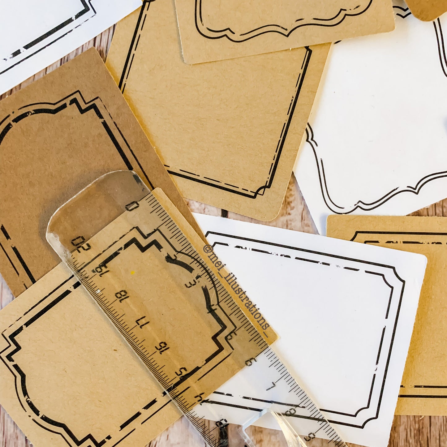 Vintage frames sticker set