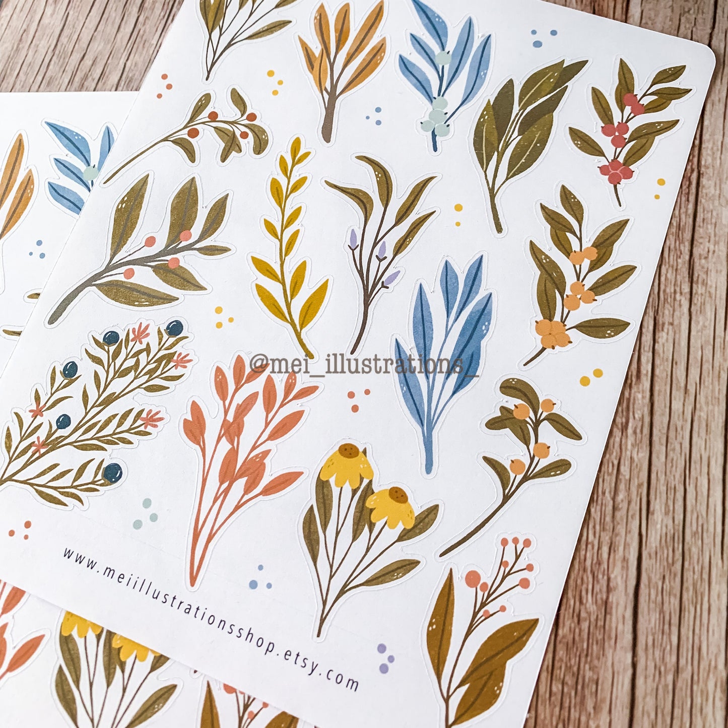 Leaves sticker sheet