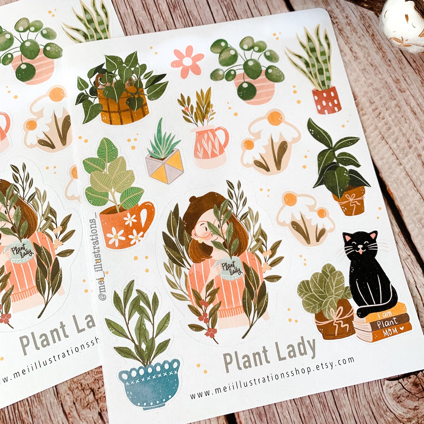 Plant lady sticker sheet