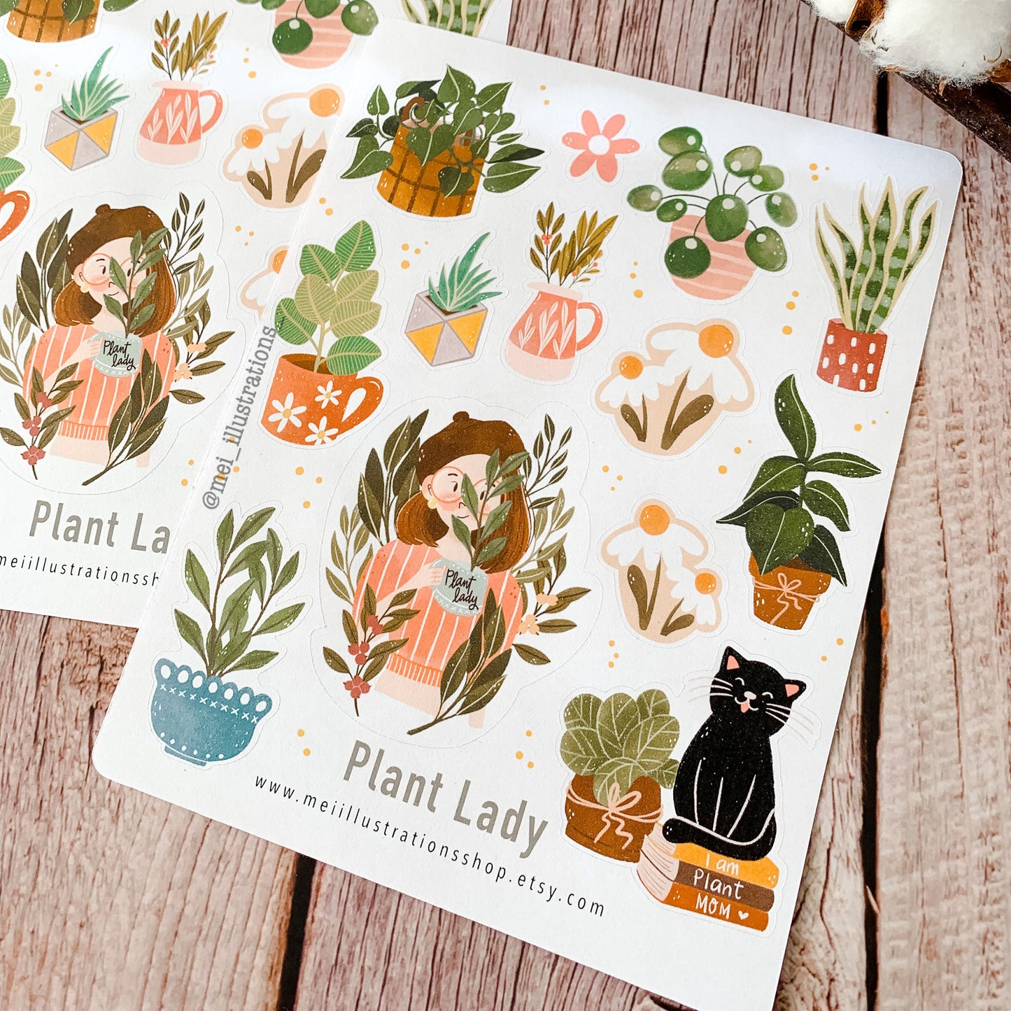 Plant lady sticker sheet