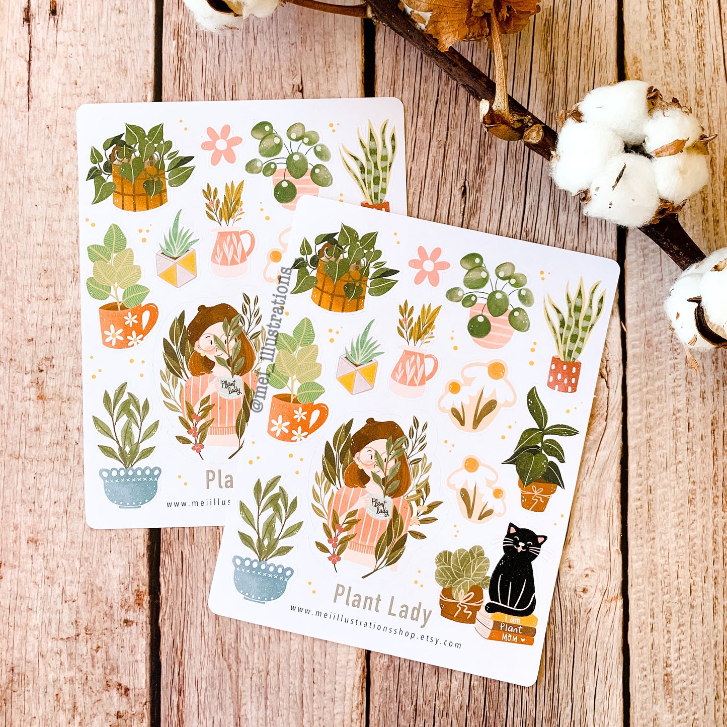 Plant lady sticker sheet