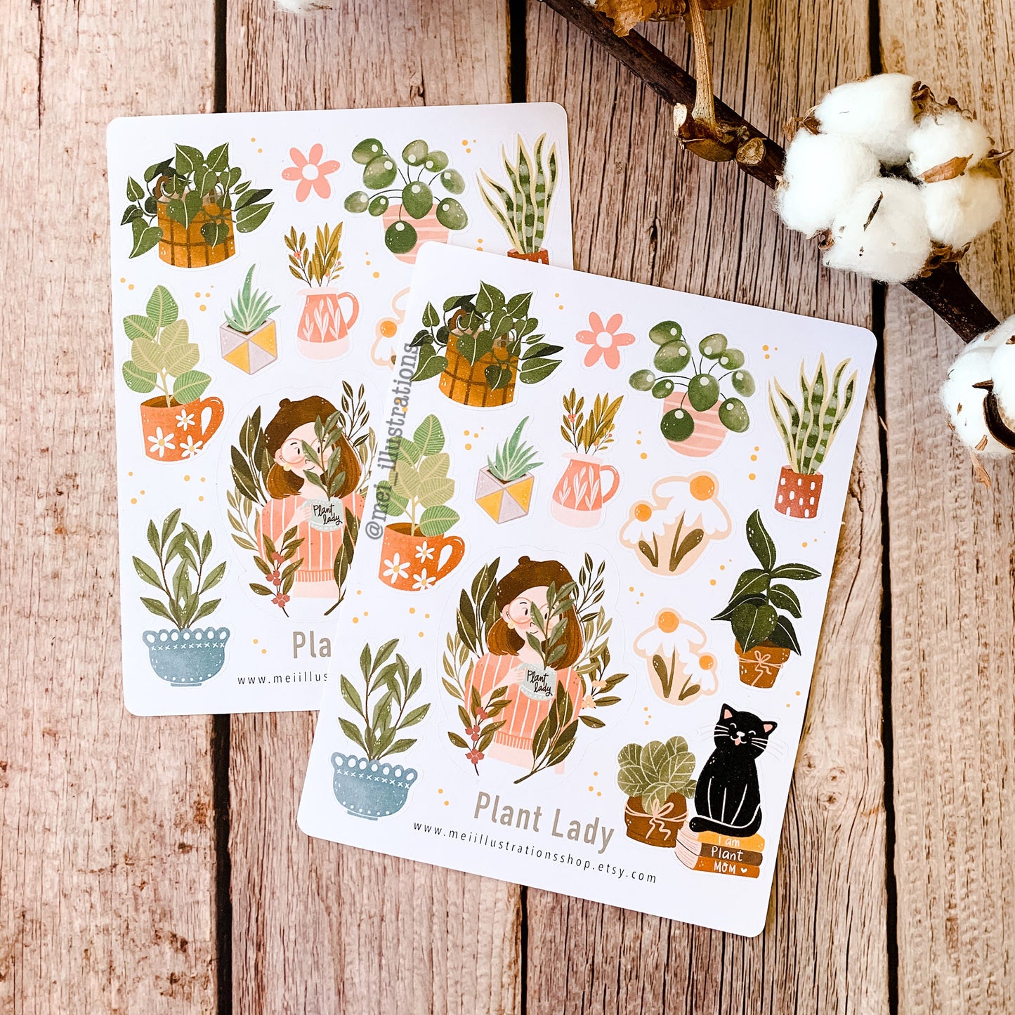 Plant lady sticker sheet