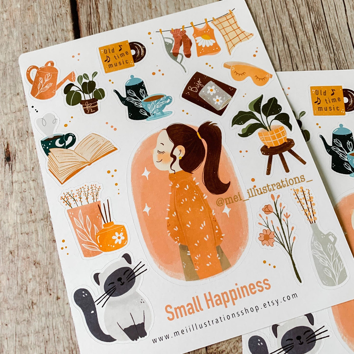 Small happiness sticker sheet