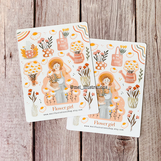 Flower girl sticker sheet