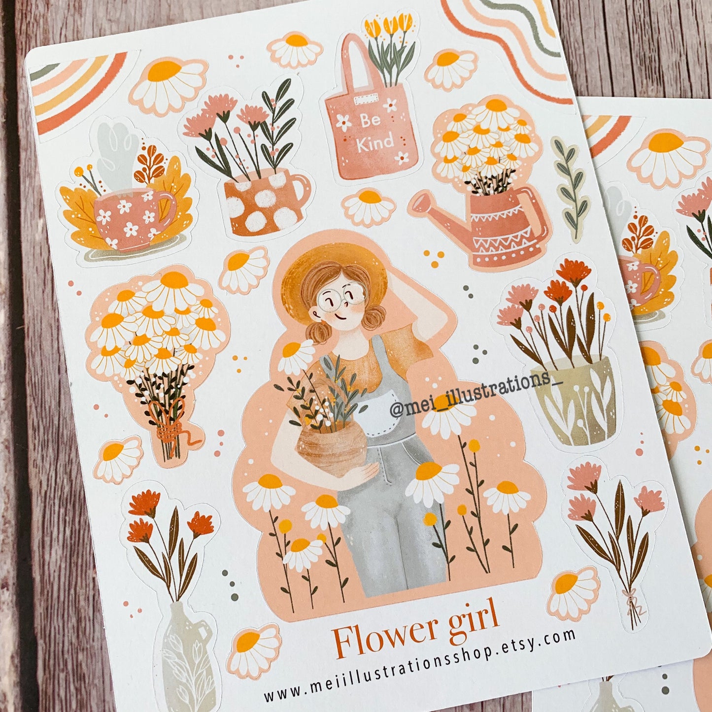 Flower girl sticker sheet