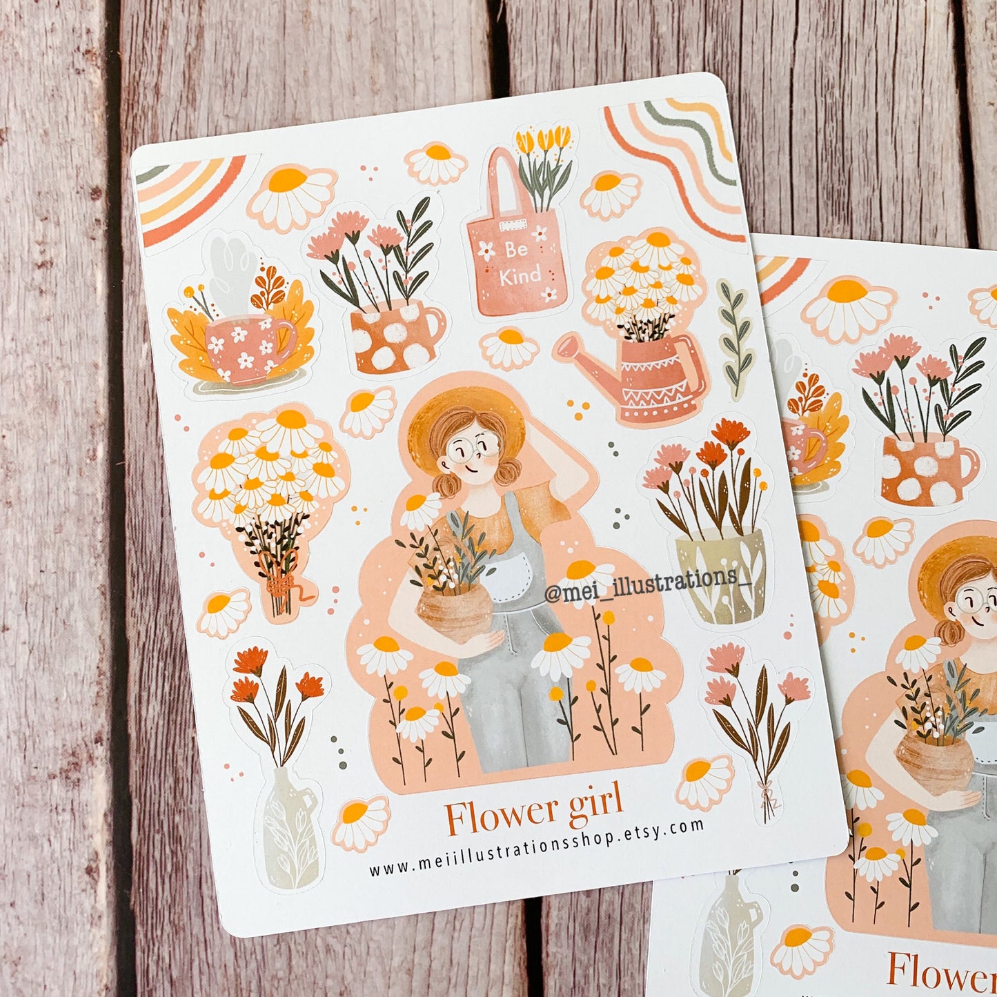 Flower girl sticker sheet