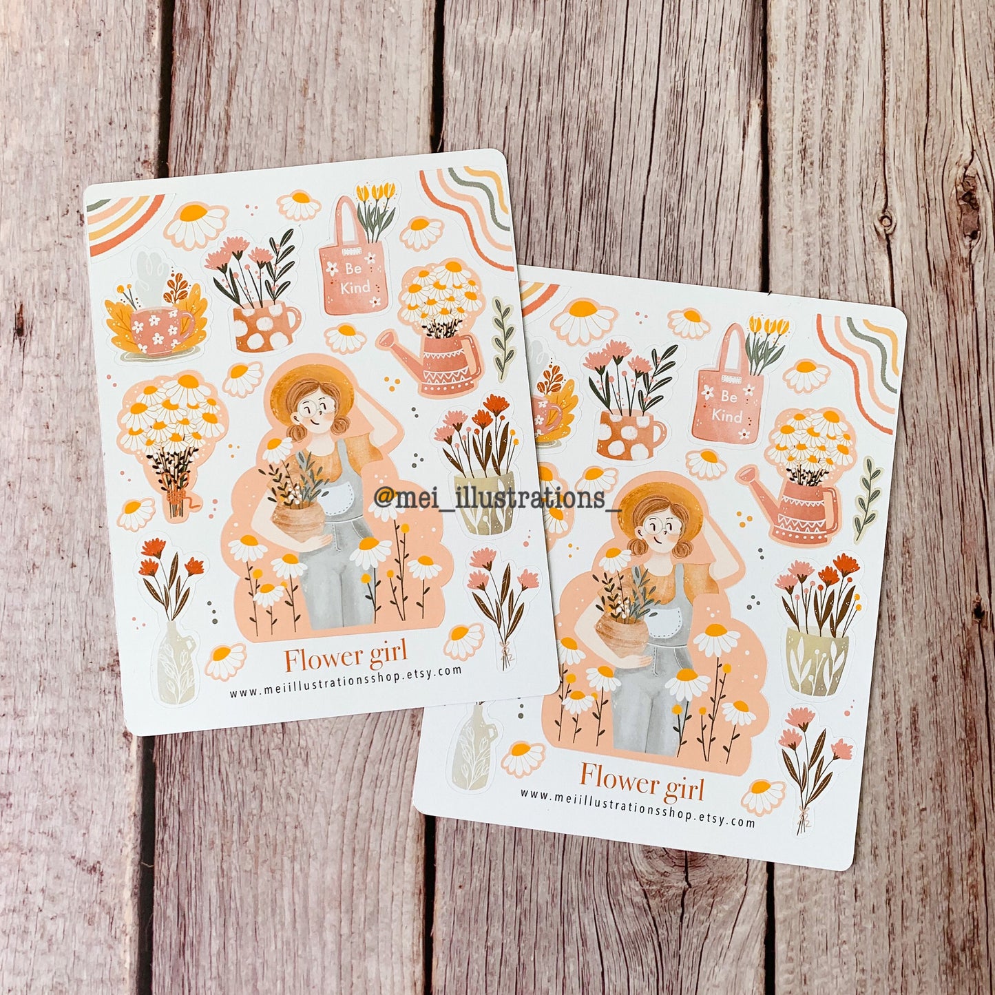 Flower girl sticker sheet