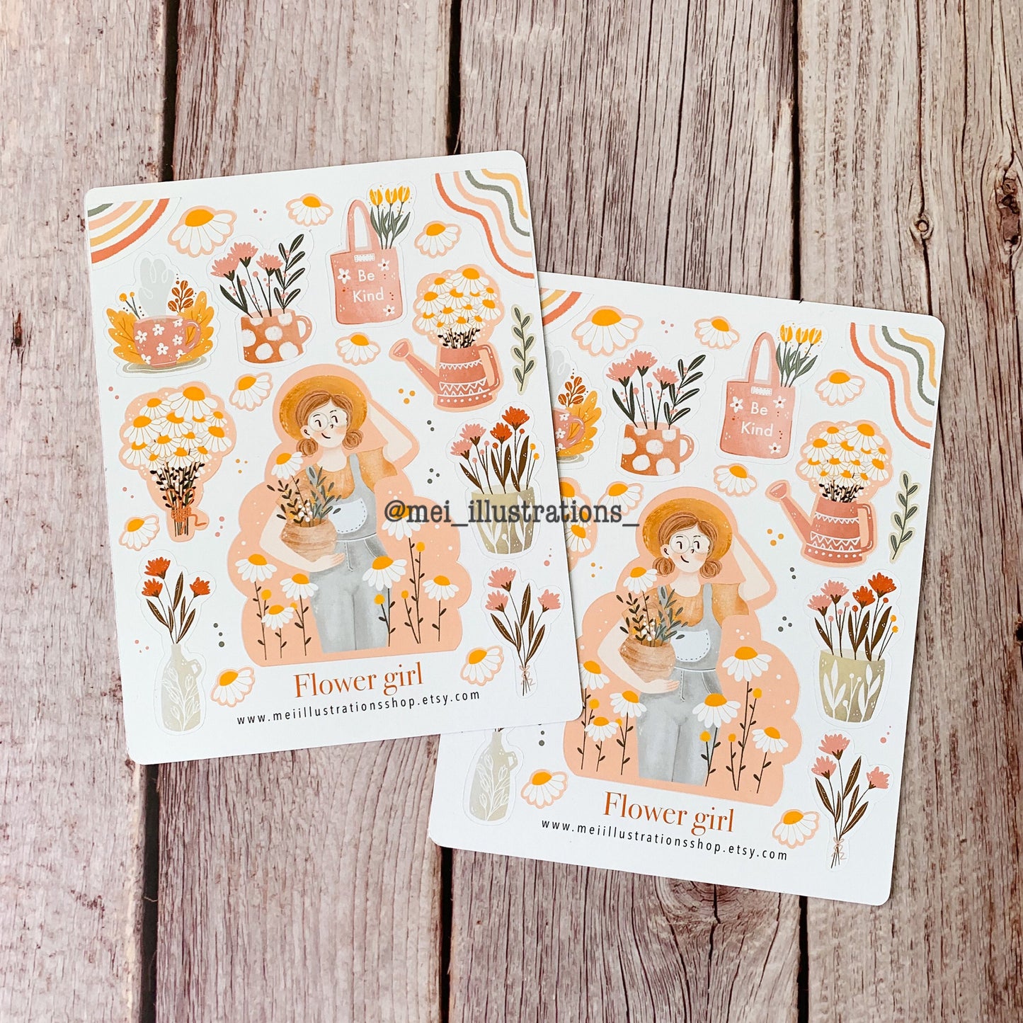 Flower girl sticker sheet