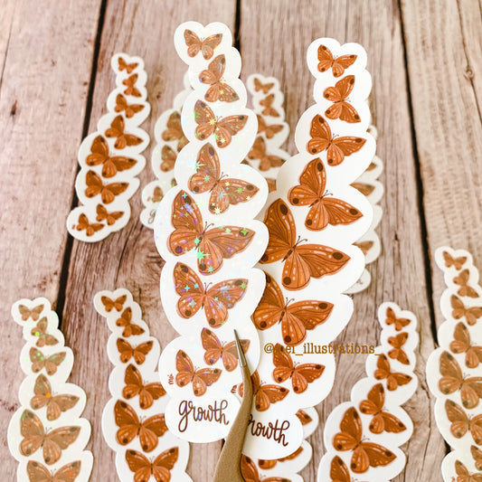 Brown Butterflies (with quote) sticker