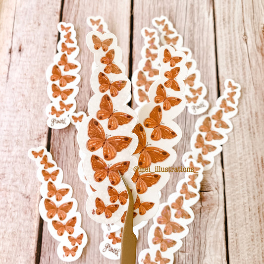 Brown Butterflies sticker (no quote)