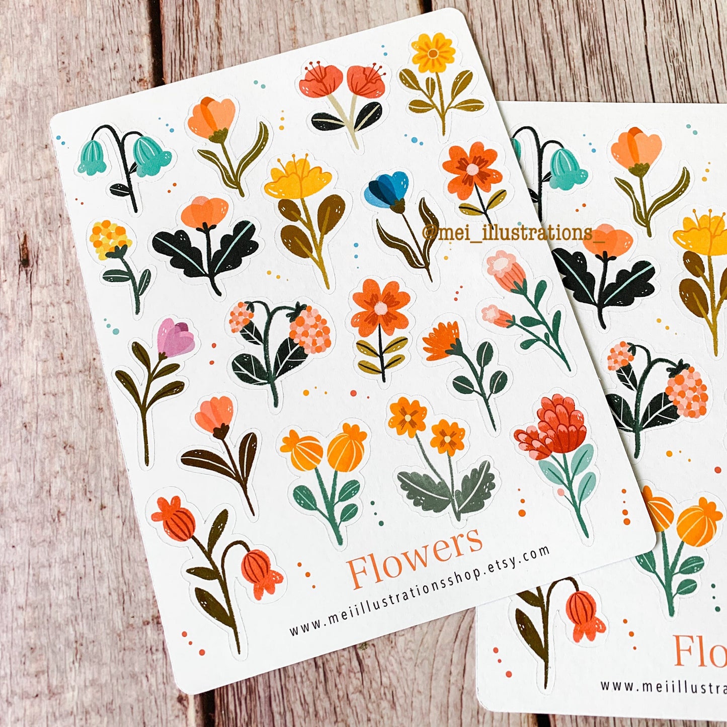 Flowers sticker sheet