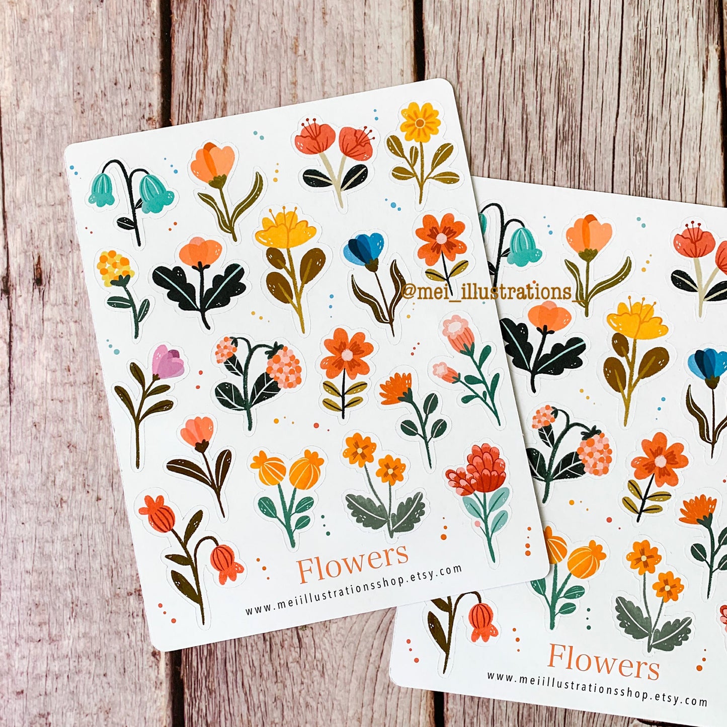 Flowers sticker sheet