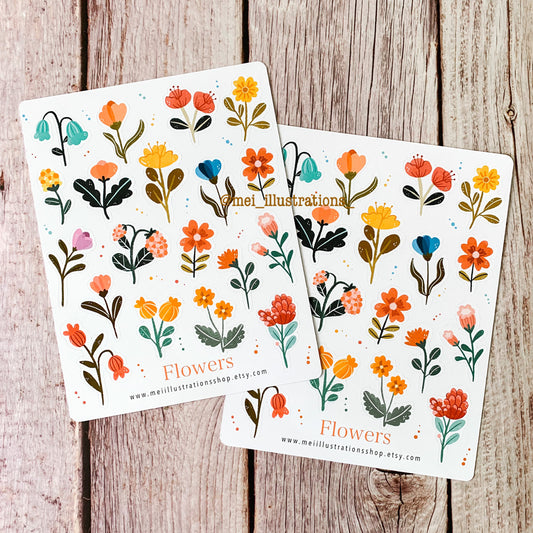 Flowers sticker sheet